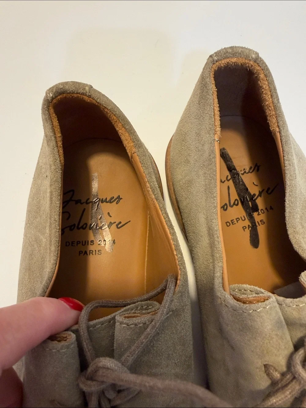 Jacques Soloviere Todd Snyder Taupe Suede Lace-Up Shoes Sz 42(9).  Tub8